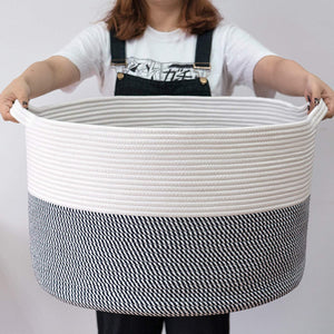 XXXLarge Cotton Rope Basket 21.7'' x 21.7'' x 13.8''