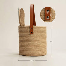 Load image into Gallery viewer, 2 Pack Jute Hanging Baskets with Bunny Ear