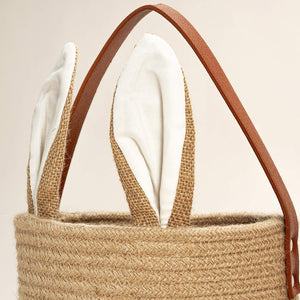 2 Pack Jute Hanging Baskets with Bunny Ear