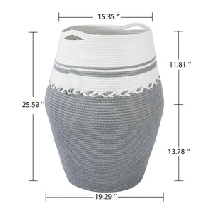 2XL Tall Laundry Hamper Dirty Clothes Laundry Basket White