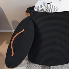 Load image into Gallery viewer, Tall Hamper with Lid Black Laundry Basket