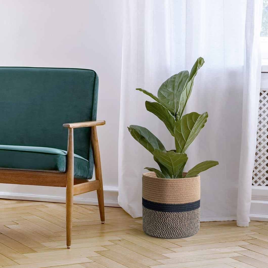 2-Pack Sturdy Jute Rope Plant Basket