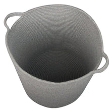 Load image into Gallery viewer, 2 PCs Grey Laundry Basket Cotton Rope Basket Soft Woven Floor Basket with Handles