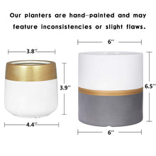 Load image into Gallery viewer, 2 Pcs Ceramic Pots Indoor Home Decor with Drainage Hole Size