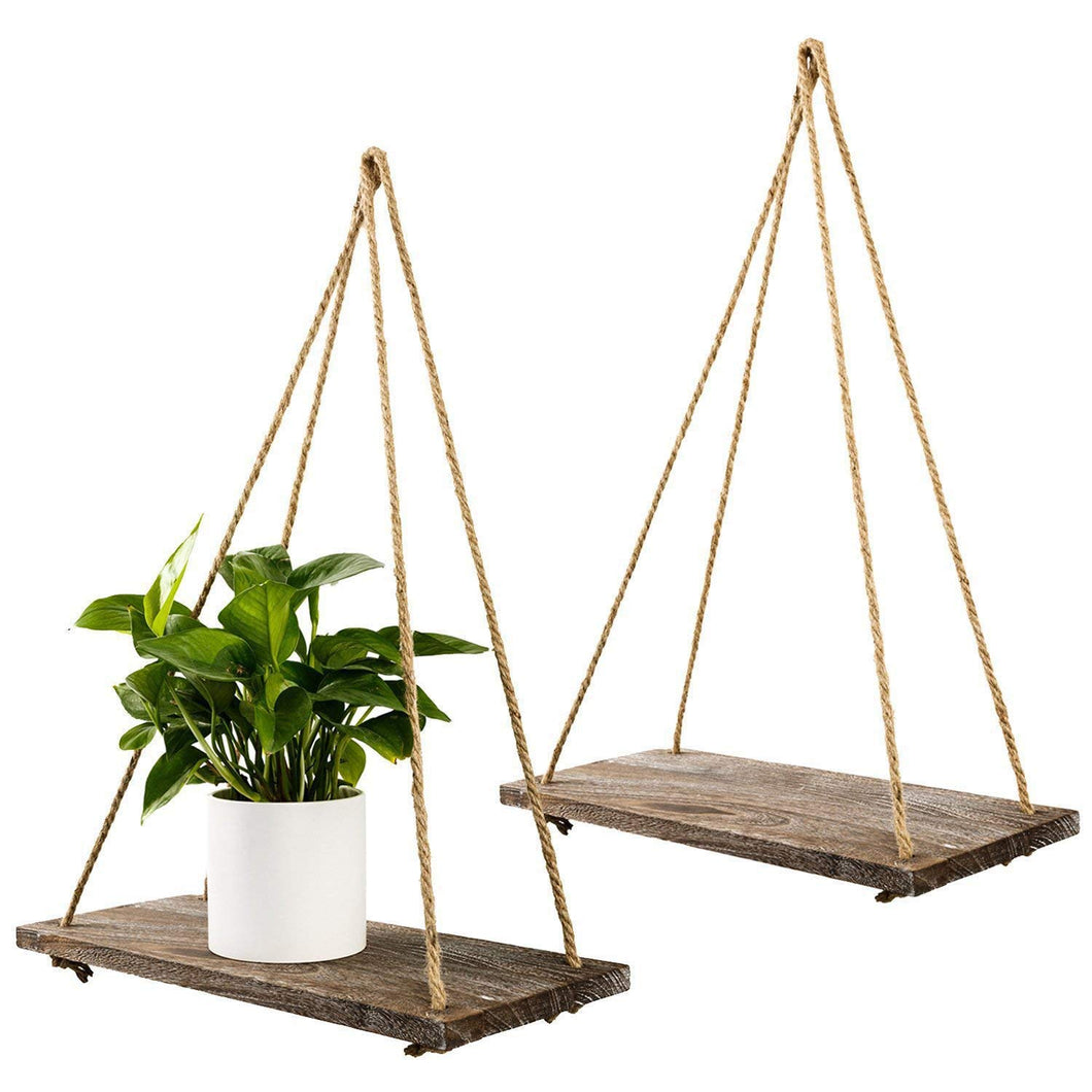 2 Pcs Floating Wood Shelves Rustic Home Wall Decor