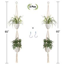 Load image into Gallery viewer, 2 Pcs Handmade Double Indoor Hanging Planter Pot Holder Size 