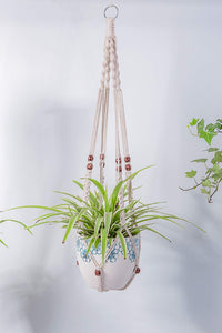 2 Pcs Macrame Plant Holder In Different Designs Beige For Garden