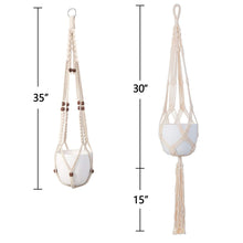 Load image into Gallery viewer, 2 Pcs Macrame Plant Holder In Different Designs Beige Size