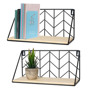 2 Pcs Wall Mounted Book Shelves Room Wall Decor