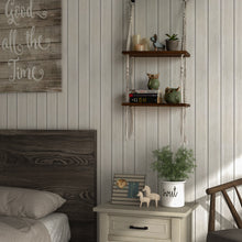 Load image into Gallery viewer, Rustic Wood Wall Shelves with Handmade Woven Hanger