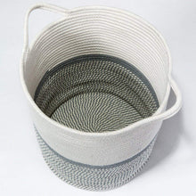 Load image into Gallery viewer, Tall Laundry Basket with Handles For Baby Nursery Room Gray 13.4 x 14.2 x 16.2 in Bottom