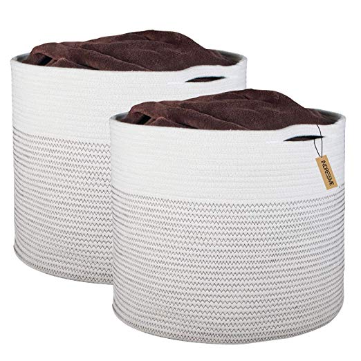 Large Cotton Rope Storage Baskets with Handle