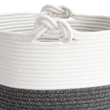 Load image into Gallery viewer, Dark Grey Cotton Rope Laundry Basket with Handles