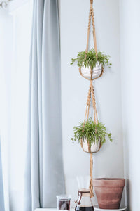 3 Pcs Jute Handmade Hanging Plant Holders For Bedroom
