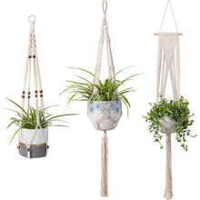 Load image into Gallery viewer, 3 Pcs Rope Plant Hanger in Different Designs Handmade Planter
