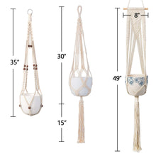 Load image into Gallery viewer, 3 Pcs Rope Plant Hanger in Different Designs Handmade Planter Size