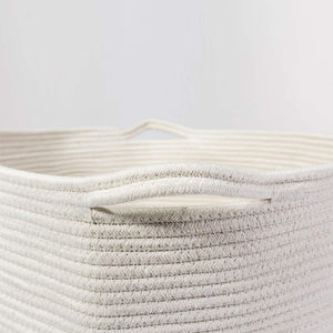 Baby Laundry Basket XXXLarge Cotton Rope Basket Storage Bins White 21.7 x 13.8 in Well-Crafted Stitching