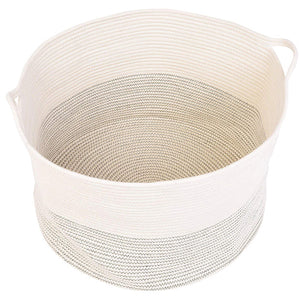 Baby Laundry Basket XXXLarge Cotton Rope Basket Storage Bins White 21.7 x 13.8 in Baskets with handle