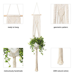 4 Pcs Handmade Macrame Plant Hanger DIY Home Decor Details
