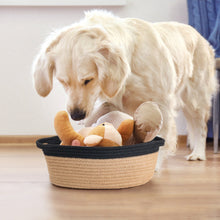 Load image into Gallery viewer, Small Jute Woven Cotton Rope Basket with Handles 12&#39;&#39;x 8&#39;&#39; x 5&#39;&#39;