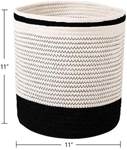 5 PCs - Each Only 5.99 Cotton Woven Black & White Plant Basket