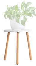 Load image into Gallery viewer, TIMEYARD Indoor Tall Stand Wood Holder for Flower Pots, Modern Home Décor - White