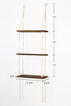 Load image into Gallery viewer, Macrame 3 Tier Shelf Hanging Shelves