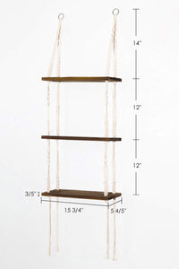 Macrame 3 Tier Shelf Hanging Shelves