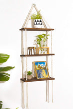 Load image into Gallery viewer, Macrame 3 Tier Shelf Hanging Shelves