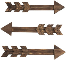 Load image into Gallery viewer, 3 Pcs Arrow Wall Decor Wall Art Farmhouse Decor Dark Brown