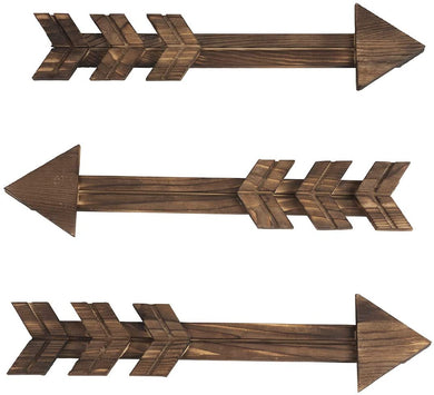 3 Pcs Arrow Wall Decor Wall Art Farmhouse Decor Dark Brown