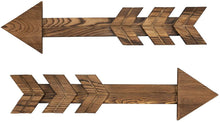 Load image into Gallery viewer, 2Pcs Dark Brown Wood Decor Arrows Sign Farmhouse Home Decor