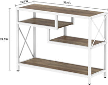 Load image into Gallery viewer, ZENPHN Console Table, 4 Tier Console Sofa Table, 39.4&quot; Industrial Entryway Table, Hallway, Rustic Oak