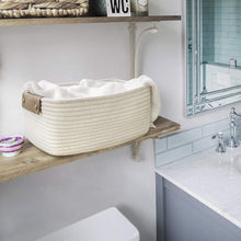 Load image into Gallery viewer, Rectangle Cotton Rope Woven Basket with Handles