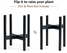 Load image into Gallery viewer, Mid Century Plant Stand, Flower Pot Wood Indoor Planter Holder