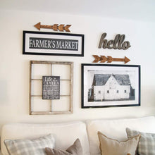 Load image into Gallery viewer, 2Pcs Dark Brown Wood Decor Arrows Sign Farmhouse Home Decor