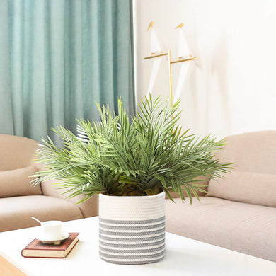 8” x 8” Plant Basket Rustic Home Decor Grey Mix White