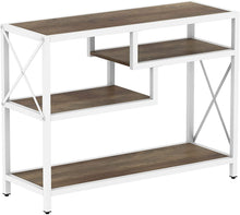 Load image into Gallery viewer, ZENPHN Console Table, 4 Tier Console Sofa Table, 39.4&quot; Industrial Entryway Table, Hallway, Rustic Oak