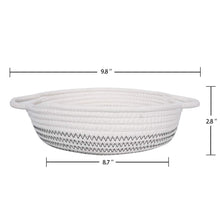 Load image into Gallery viewer, 2 Pcs Small Cotton Rope Woven Basket Black Stripes Size