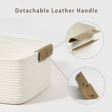 Load image into Gallery viewer, Rectangle Cotton Rope Woven Basket with Handles