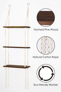 Macrame 3 Tier Shelf Hanging Shelves