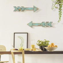 Load image into Gallery viewer, Green Wood Decor Arrows Sign 2Pcs 15*2.75