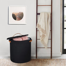 Load image into Gallery viewer, Tall Hamper with Lid Black Laundry Basket
