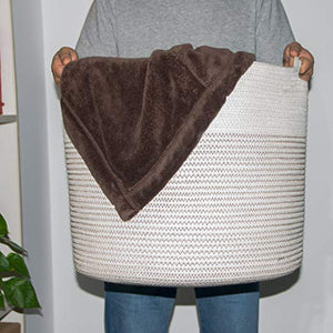 Large Cotton Rope Storage Baskets with Handle