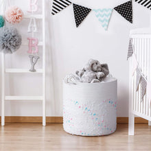 Load image into Gallery viewer, Cotton Rope Basket with Handle Storage Bins 15&#39;&#39; × 15&#39;&#39; × 14.2&#39;&#39;