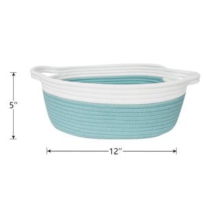 Small Blue Cotton Rope Woven Basket