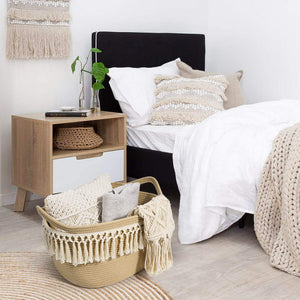 Woven Basket Tassel Cotton Rope Basket