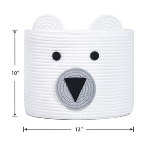 Bear Basket Toy Storage Bin for Kids