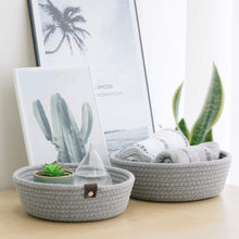 Load image into Gallery viewer, 3 Set Cute Round Small Basket Gray