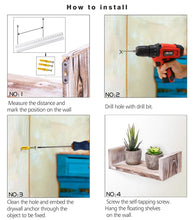 Load image into Gallery viewer, 3 Pcs Floating Wood Shelves Farmhouse Storage Shelves Install